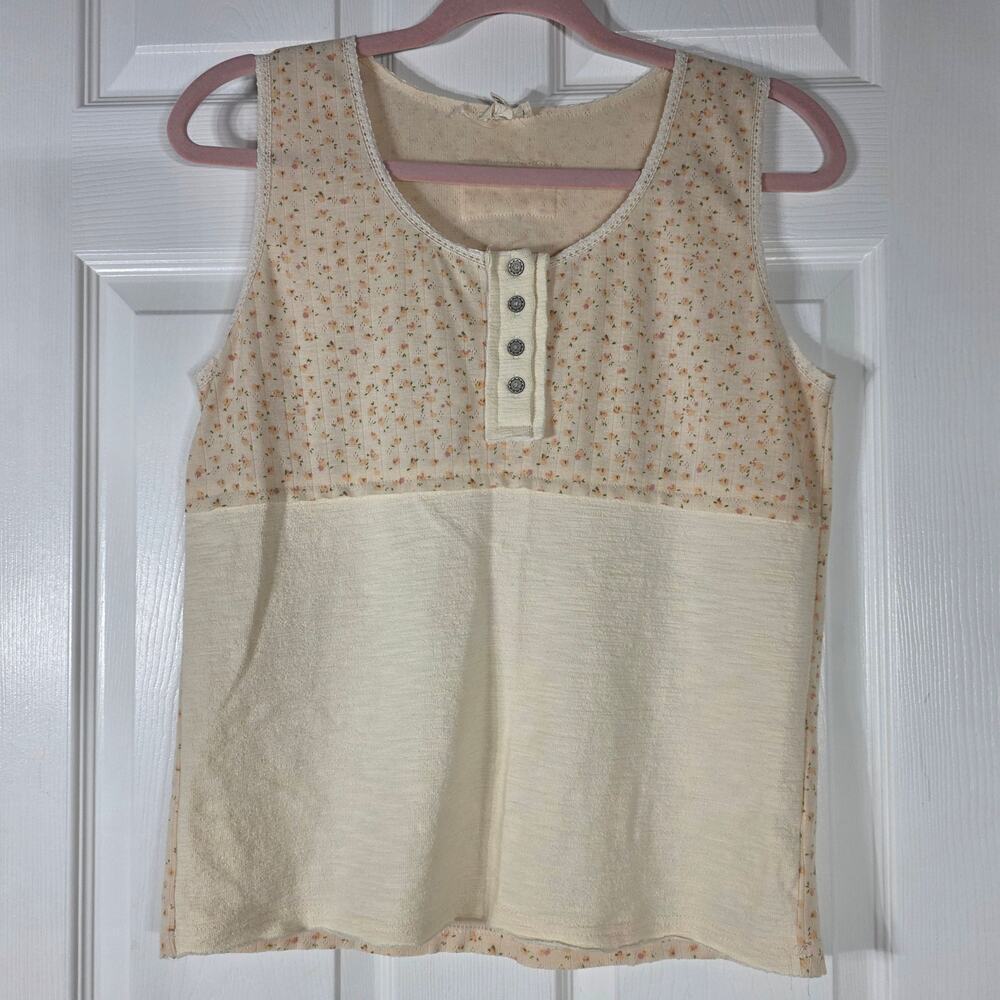 POL Vintage Inspired Ditsy Floral Tank Top Women's Size Small